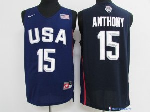 Maillot NBA Pas Cher USA 2016 Carmelo Anthony 15 Bleu