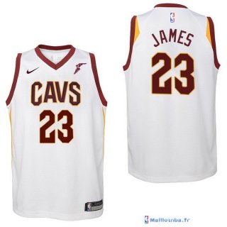 Maillot NBA Pas Cher Cleveland Cavaliers Junior LeBron James 23 Blanc 2017/18