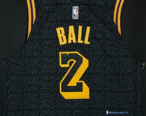 Maillot NBA Pas Cher Los Angeles Lakers Lonzo Ball 2 Noir Ville 2017/18
