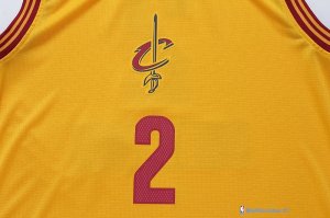 Maillot NBA Pas Cher Noël Cleveland Cavaliers Kyrie 2 Jaune