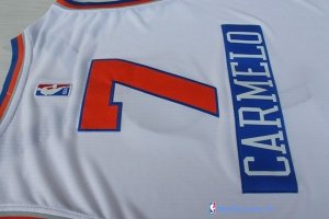 Maillot NBA Pas Cher Noël New York Knicks Carmelo 7 Blanc