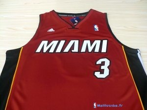 Maillot NBA Pas Cher Miami Heat Dwyane Wade 3 Rouge Noir