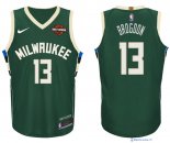 Maillot NBA Pas Cher Milwaukee Bucks Malcolm Brogdon 13 Vert 2017/18