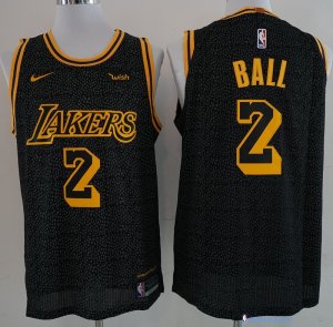 Maillot NBA Pas Cher Los Angeles Lakers Lonzo Ball 2 Noir Ville 2017/18