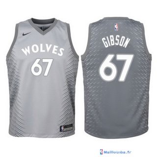 Maillot NBA Pas Cher Minnesota Timberwolves Junior Taj Gibson 67 Nike Gris Ville 2017/18