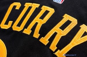 Maillot NBA Pas Cher Golden State Warriors Stephen Curry 30 Noir Jaune