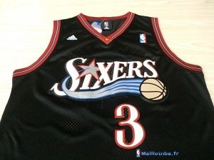 Maillot NBA Pas Cher Philadelphia Sixers Allen Iverson 3 Retro Noir