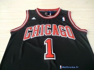 Maillot NBA Pas Cher Chicago Bulls Derrick Rose 1 Noir Rouge