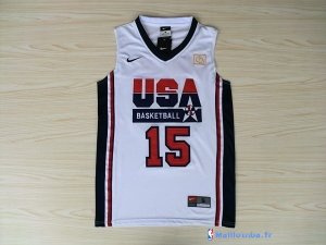 Maillot NBA Pas Cher USA 1992 Johnson 15 Blanc