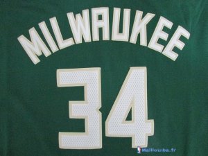 Maillot NBA Pas Cher Milwaukee Bucks Giannis Antetokounmpo 34 Vert