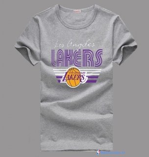 T-Shirt NBA Pas Cher Los Angeles Lakers Gris 1