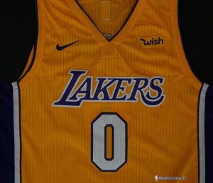 Maillot NBA Pas Cher Los Angeles Lakers Kyle Kuzma 0 Jaune 2017/18