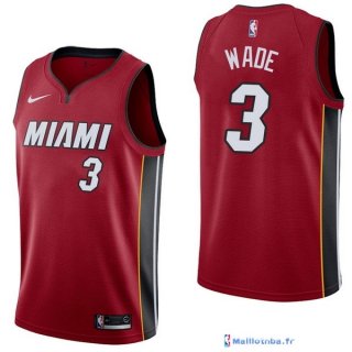 Maillot NBA Pas Cher Miami Heat Dwyane Wade 3 Rouge Statement 2017/18
