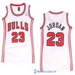 Maillot NBA Pas Cher Chicago Bulls Femme Michael Jordan 23 Blanc