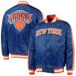 New York Knicks Starter Blue The Offensive Varsity Satin Full-Snap Jacket