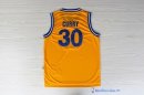 Maillot NBA Pas Cher Golden State Warriors Stephen Curry 30 Retro Jaune