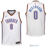 Maillot NBA Pas Cher Oklahoma City Thunder Junior Russell Westbrook 0 Blanc Association 2017/18