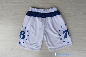 Pantalon NBA Pas Cher Philadelphia Sixers Retro Blanc