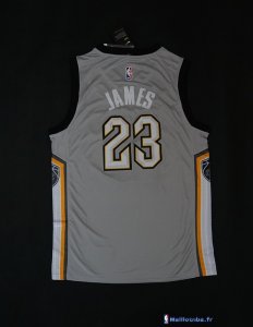 Maillot NBA Pas Cher Cleveland Cavaliers LeBron James 23 Gris Ville 2017/18