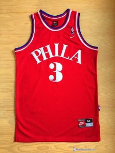 Maillot NBA Pas Cher Philadelphia Sixers Allen Iverson 3 64 Retro Rouge