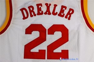 Maillot NBA Pas Cher Houston Rockets Clyde Drexler 22 Retro Blanc