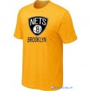 T-Shirt NBA Pas Cher Brooklyn Nets Jaune 01