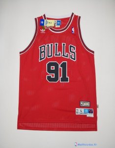 Maillot NBA Pas Cher Chicago Bulls Dennis Rodman 91 Rouge