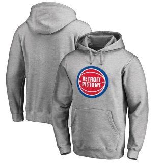 Detroit Pistons Fanatics Branded Heathered Gray Primary Logo Pullover Hoodie
