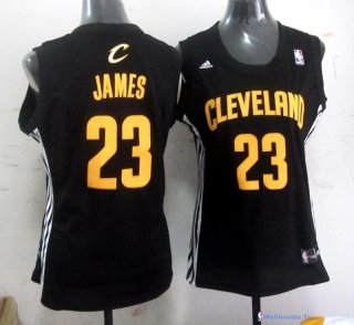 Maillot NBA Pas Cher Cleveland Cavaliers Femme LeBron James 23 Noir