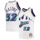 Utah Jazz Karl Malone Mitchell & Ness White Hardwood Classics 1996-97 Swingman Jersey