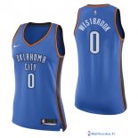 Maillot NBA Pas Cher Oklahoma City Thunder Femme Russell Westbrook 0 Bleu Icon 2017/18