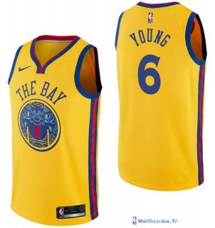 Maillot NBA Pas Cher Golden State Warriors Nick Young 6 Nike Jaune Ville 2017/18