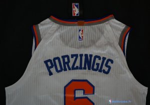 Maillot NBA Pas Cher New York Knicks Kristaps Porzingis 6 Blanc Association 2017/18