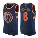 Maillot NBA Pas Cher New York Knicks Kristaps Porzingis 6 Nike Bleu Ville 2017/18