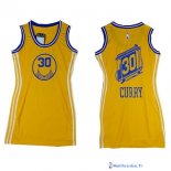 Maillot NBA Pas Cher Golden State Warriors Femme Stephen Curry 30 Jaune