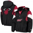 Miami Heat Starter Black Blackout Breakaway Hooded Anorak Quarter-Zip Jacket