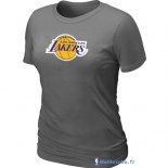 T-Shirt NBA Pas Cher Femme Los Angeles Lakers Gris Fer