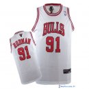 Maillot NBA Pas Cher Chicago Bulls Dennis Rodman 91 Blanc