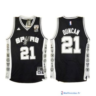 Maillot NBA Pas Cher San Antonio Spurs Tim Duncan 21 Noir Gris