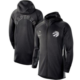 Toronto Raptors Nike Heathered Black Authentic Showtime Therma Flex Performance Full-Zip Hoodie