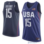 Maillot NBA Pas Cher USA 2016 Carmelo Anthony 15 Bleu