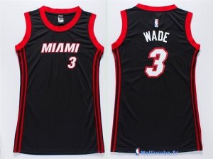 Maillot NBA Pas Cher Miami Heat Femme Dwyane Wadet 3 Noir