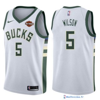 Maillot NBA Pas Cher Milwaukee Bucks D.J. Wilson 5 Blanc 2017/18