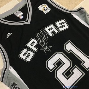 Maillot NBA Pas Cher San Antonio Spurs Tim Duncan 21 Noir Gris