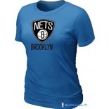 T-Shirt NBA Pas Cher Femme Brooklyn Nets Bleu