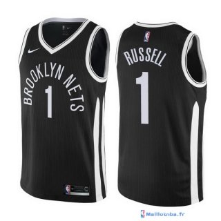 Maillot NBA Pas Cher Brooklyn Nets D'Angelo Russell 1 Nike Noir Ville 2017/18