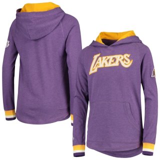 Los Angeles Lakers Mitchell & Ness Purple Hardwood Classics Raglan Pullover Hoodie