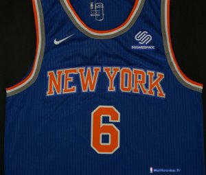 Maillot NBA Pas Cher New York Knicks Kristaps Porzingis 6 Bleu 2017/18