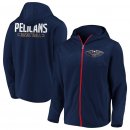 New Orleans Pelicans Fanatics Branded Navy Iconic Defender Mission Performance Primary Logo Full-Zip Hoodie