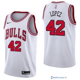 Maillot NBA Pas Cher Chicago Bulls Robin Lopez 42 Blanc Association 2017/18